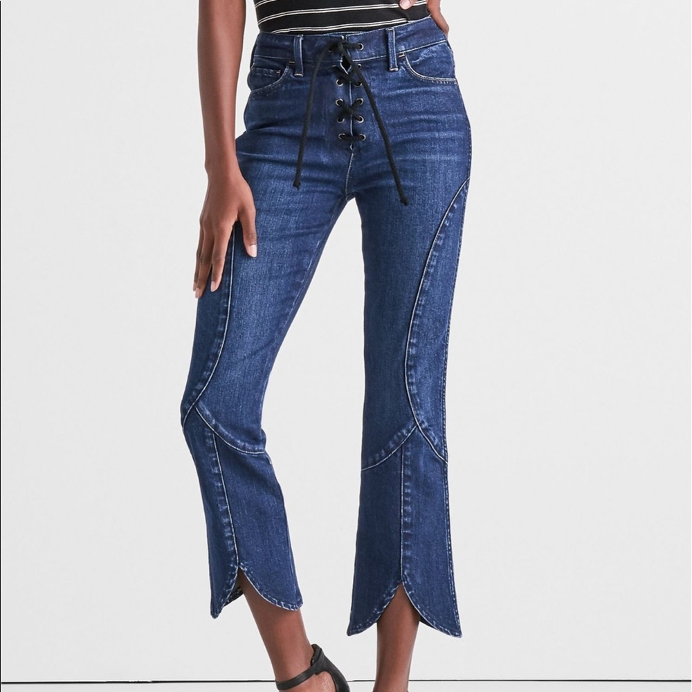 Lucky Brand Lace Up Bridgette Crop Flare